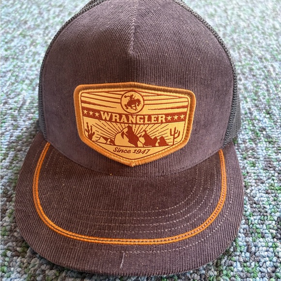 Wrangler Brown Cap with Orange Patch - Picture 1 of 2